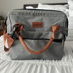 Gray and Brown Men's Bag